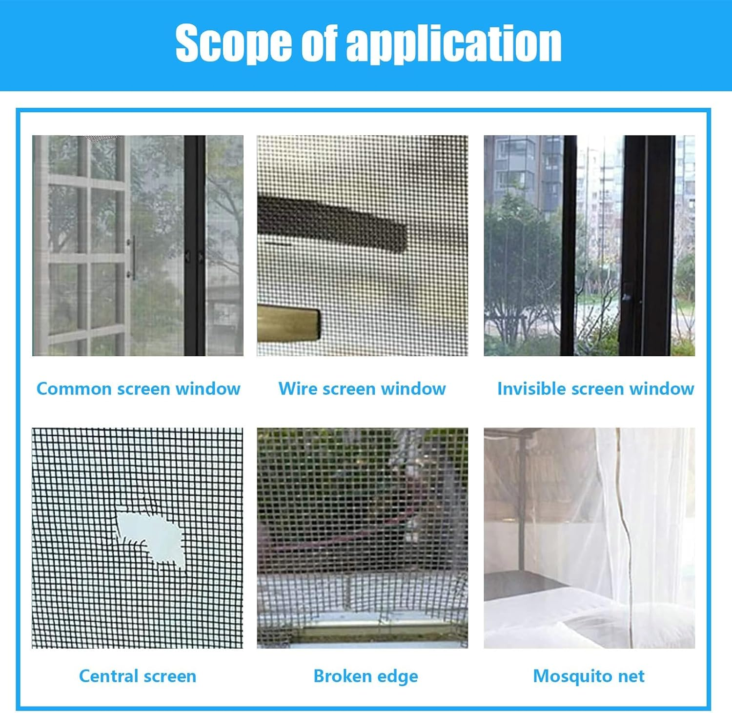 Window Screen Repair Tape, Screen Rrepair Kit for Windows or Doors Screen Repair, 2 X 80Inches Strong Adhesive & Waterproof Fiberglass Covering Mesh Tape, Gray image number 1