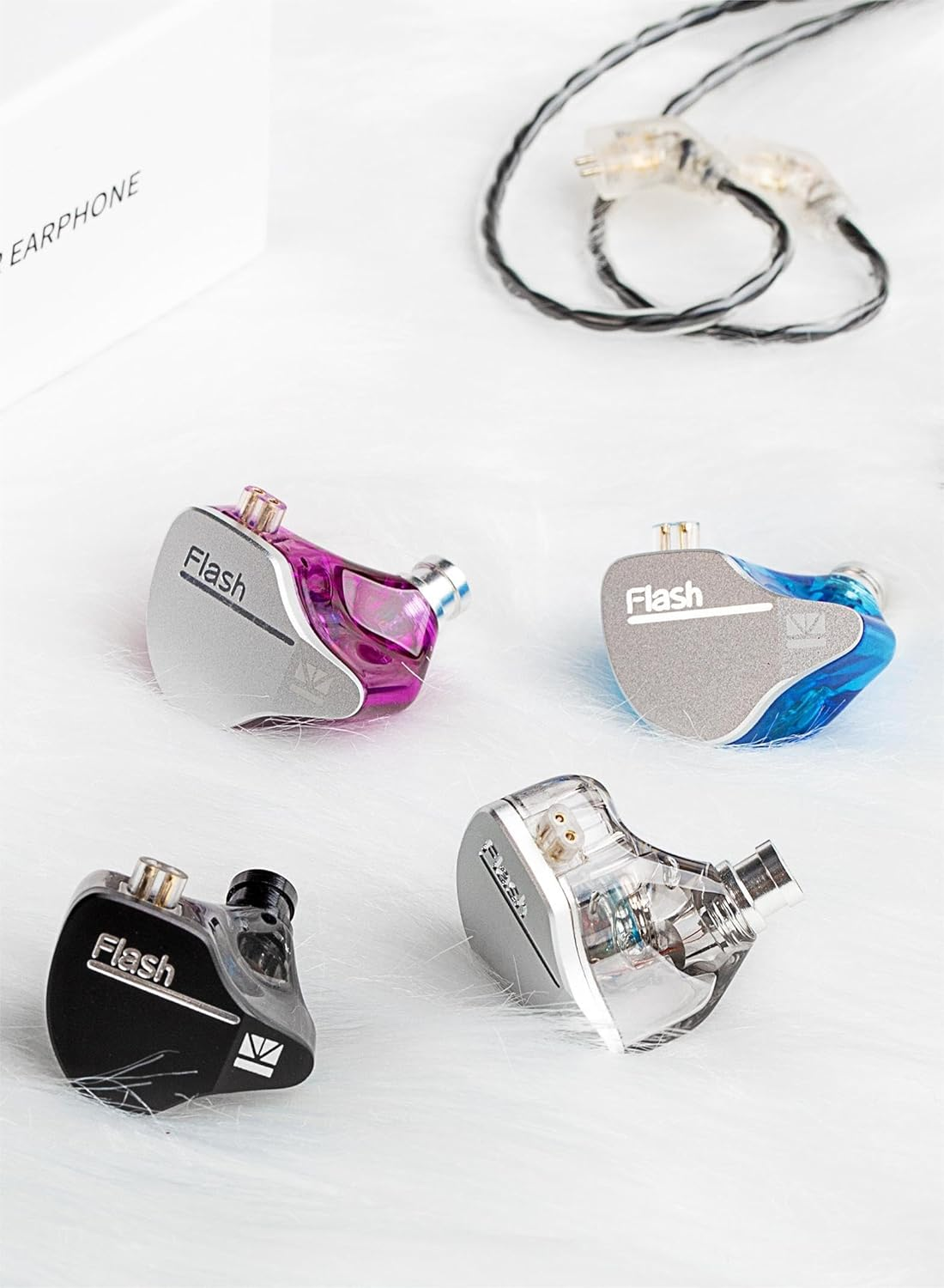 Keephifi KBEAR Flash Dual Drviers Hybrid Hifi Headphones, CNC Aluminum Alloy Cover in Ear, Powerful Magnetic Dynamic Driver 10Mm, Detachable Cable (Purple, No Microphone)