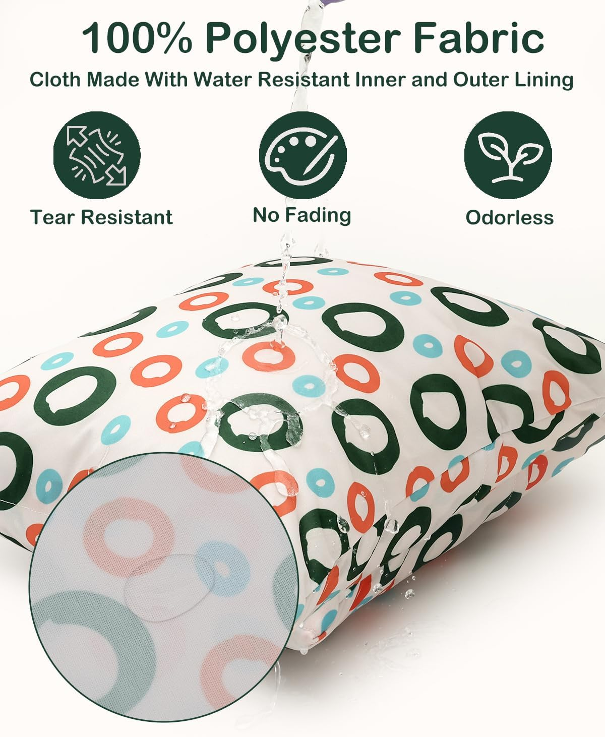 ALVABABY 3Pcs Cloth Diaper Wet Dry Bags Waterproof Reusable with Two Zippered Pockets Travel Beach Pool Daycare Soiled Baby Items Yoga Gym Bag for Swimsuits or Wet Clothes 3L-ZM35 image number 5