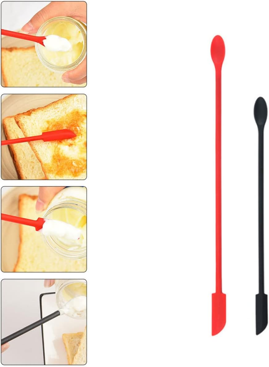 Alipis 4Pcs Double-Sided Silicone Spatula Kitchen Scraper Tool for Baking Jam Scraping Portable Spatula for Dessert and Butter Scraping for Kitchen Gadgets image number 2