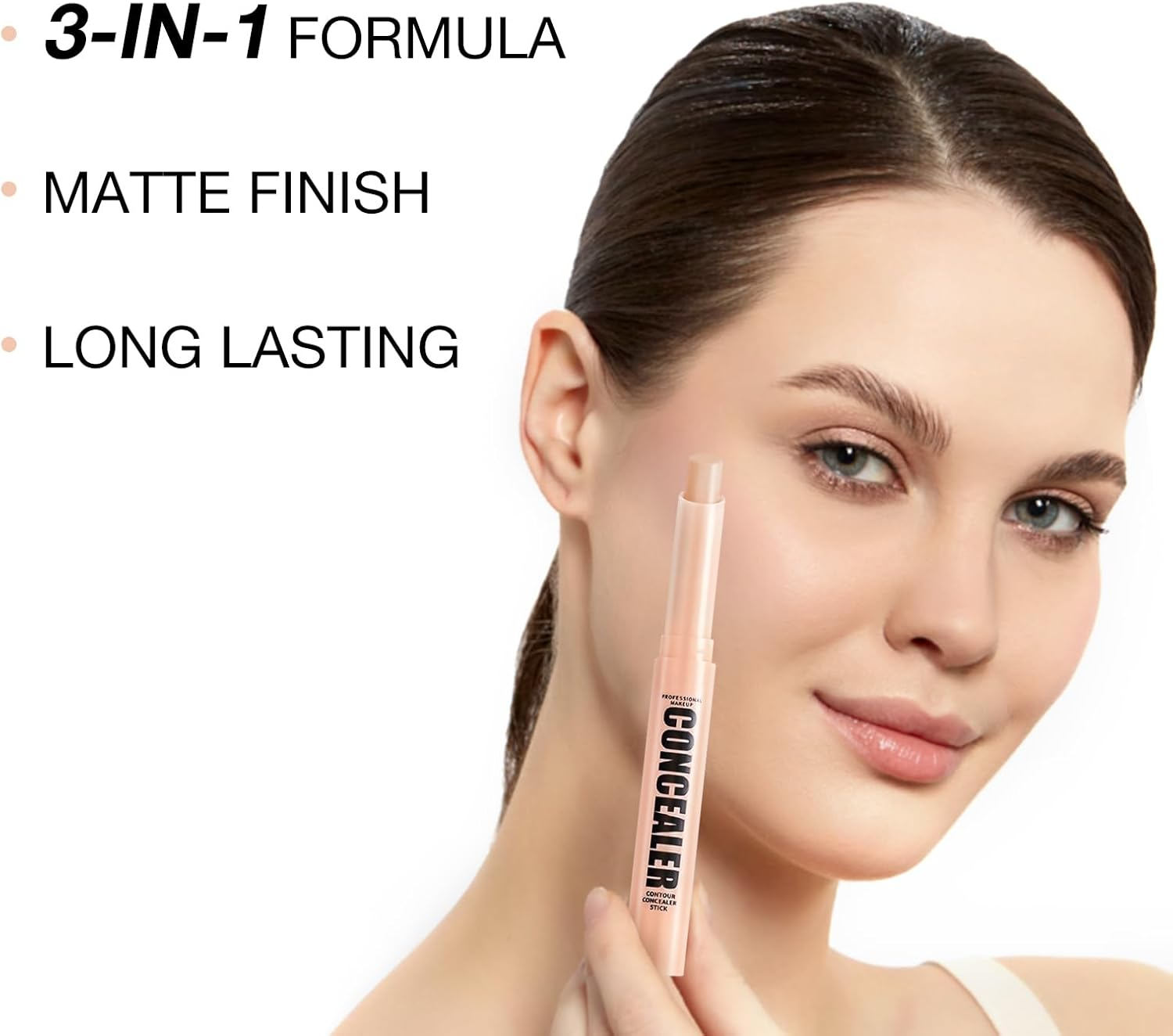 Boobeen Waterproof Concealer Stick, Soft Matte Cream Contour Concealer, for Blemishes, Dark Circles, Correction of Skin Color, Create a Natural and Flawless Makeup Look - 01 image number 4