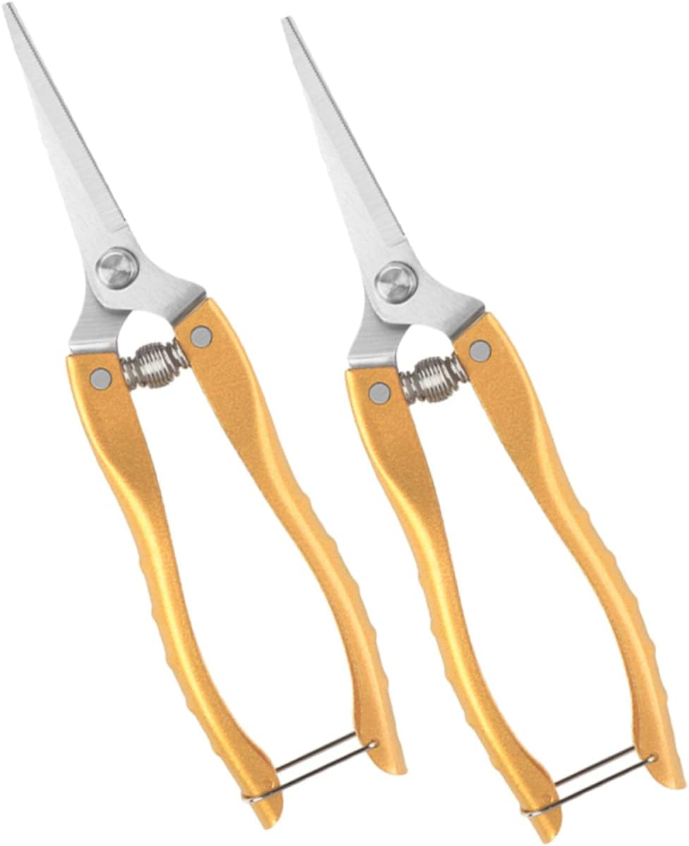 ORFOFE 2Pcs Pruning Shears Stainless Steel Garden Tools for Gardening Trimming Scissors Plant Shears Flower Pruning for Garden Vegetables