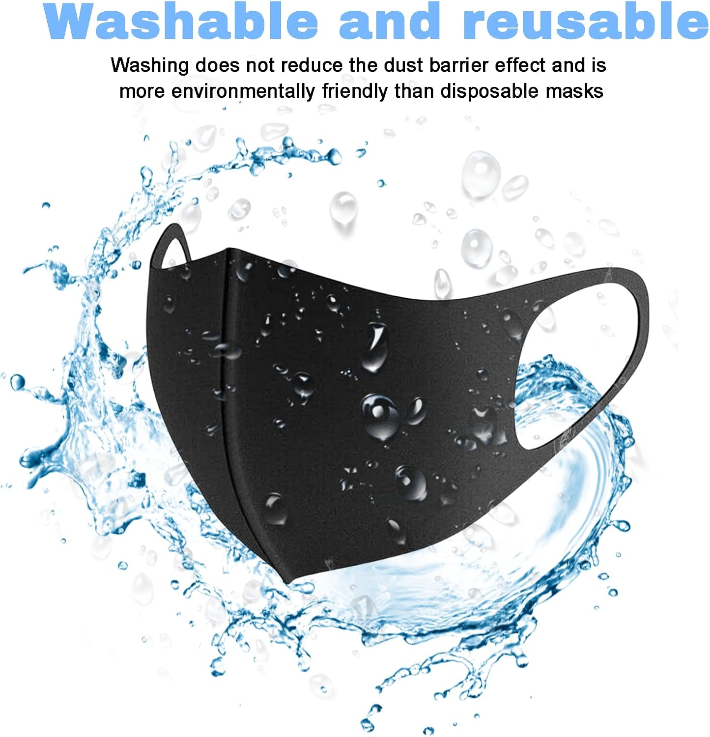 Jeyzuroa 3-Pack Washable Reusable Face Masks for Men & Women - Breathable Fabric Mask image number 3