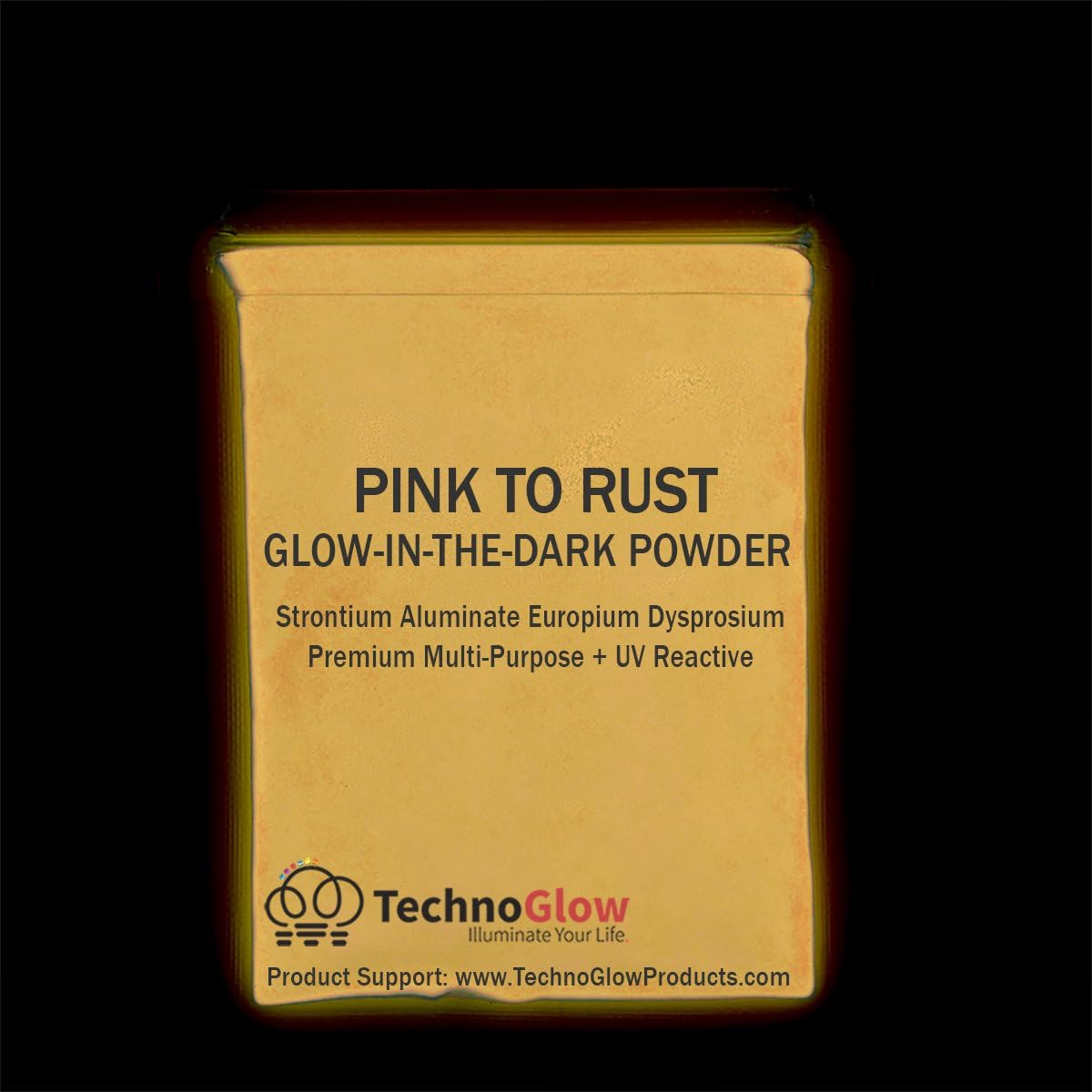 Glow in the Dark & UV Reactive Powder - Multipurpose Pro-Series Fluorescent Pink to Rust, 1 Ounce (28G) image number 2