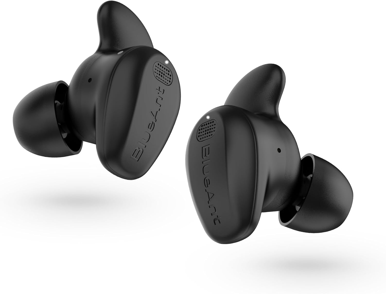 Blueant Pump Air Epic True Wireless Earbuds, Active Noise Cancelling with Transparency, 40Hr Battery with Charging Case, IP54 Sweatproof, 6 Mic Clear Calls, Rapid Charging, Black