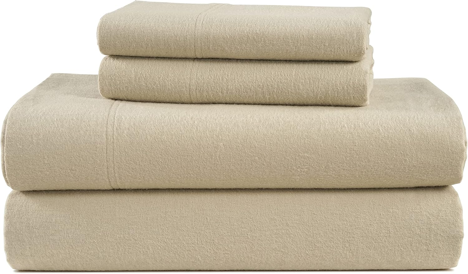 LANE LINEN 100% Cotton King Size Bed Sheets Set - Brushed for Extra Softness - Lightweight 100% Cotton Sheets King Size Set - Warm & Cozy Flannel Cotton Bed Sheets, 15" Deep Pocket - Sepia Rose image number 1