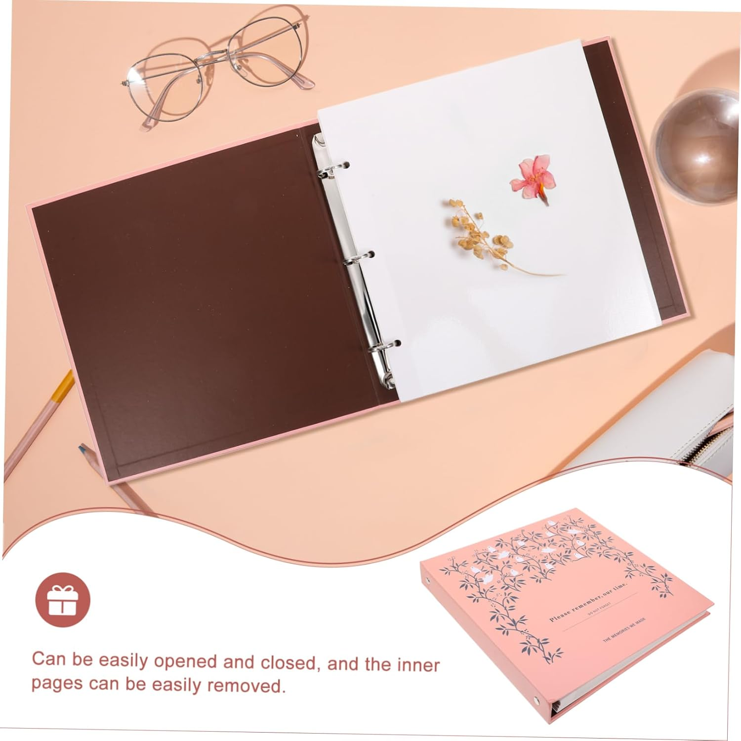 Loose Leaf Plant Album for Dried Flowers Multifunctional Pressed Flower Storage Book with Removable Pages for DIY Decoration and Organizing Plant Specimens