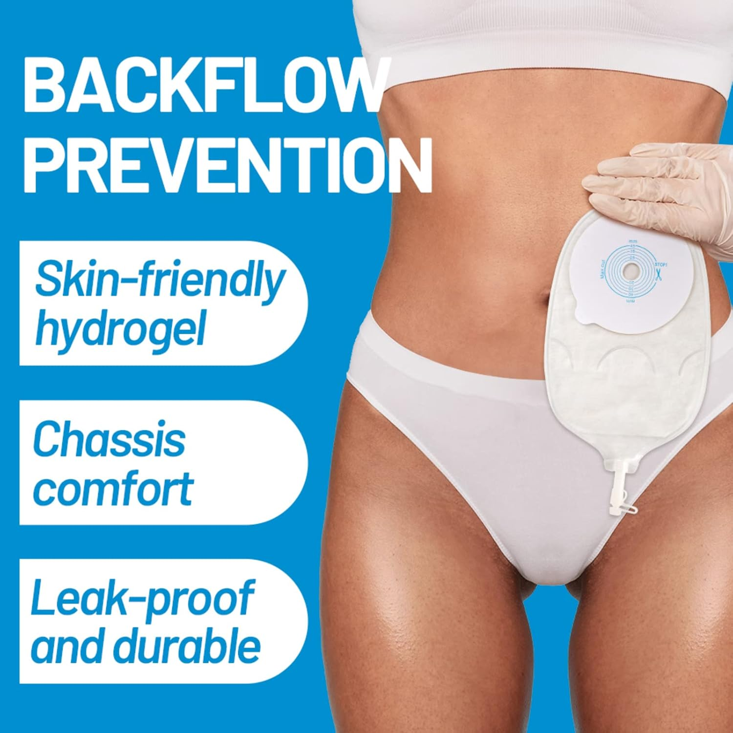 10PCS Urostomy Bags, One Piece Stoma Bag for Urine Anti-Backflow Urostomy Bag Suppliers, 15-45Mm Cut-To-Fit Drainable Pouch Ostomy Stoma Bags for Ileostomy Stoma Care image number 6