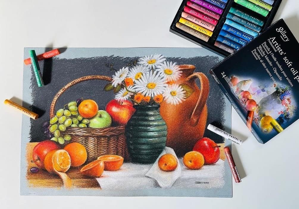 Mungyo Gallery Soft Oil Pastels Set of 48 (Incl. Blending Stumps and Sandpaper Set, Pastel Holder) image number 3