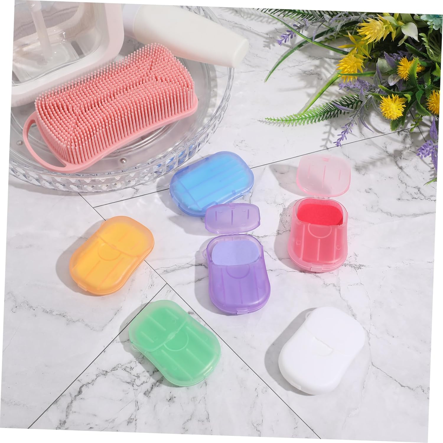 Alasum 120Sheets Portable Travel Soap for Camping and Outdoor Activities Lightweight Dissolvable Hand Soap Gentle Foaming and Moisturizing Assorted Fragrances image number 2