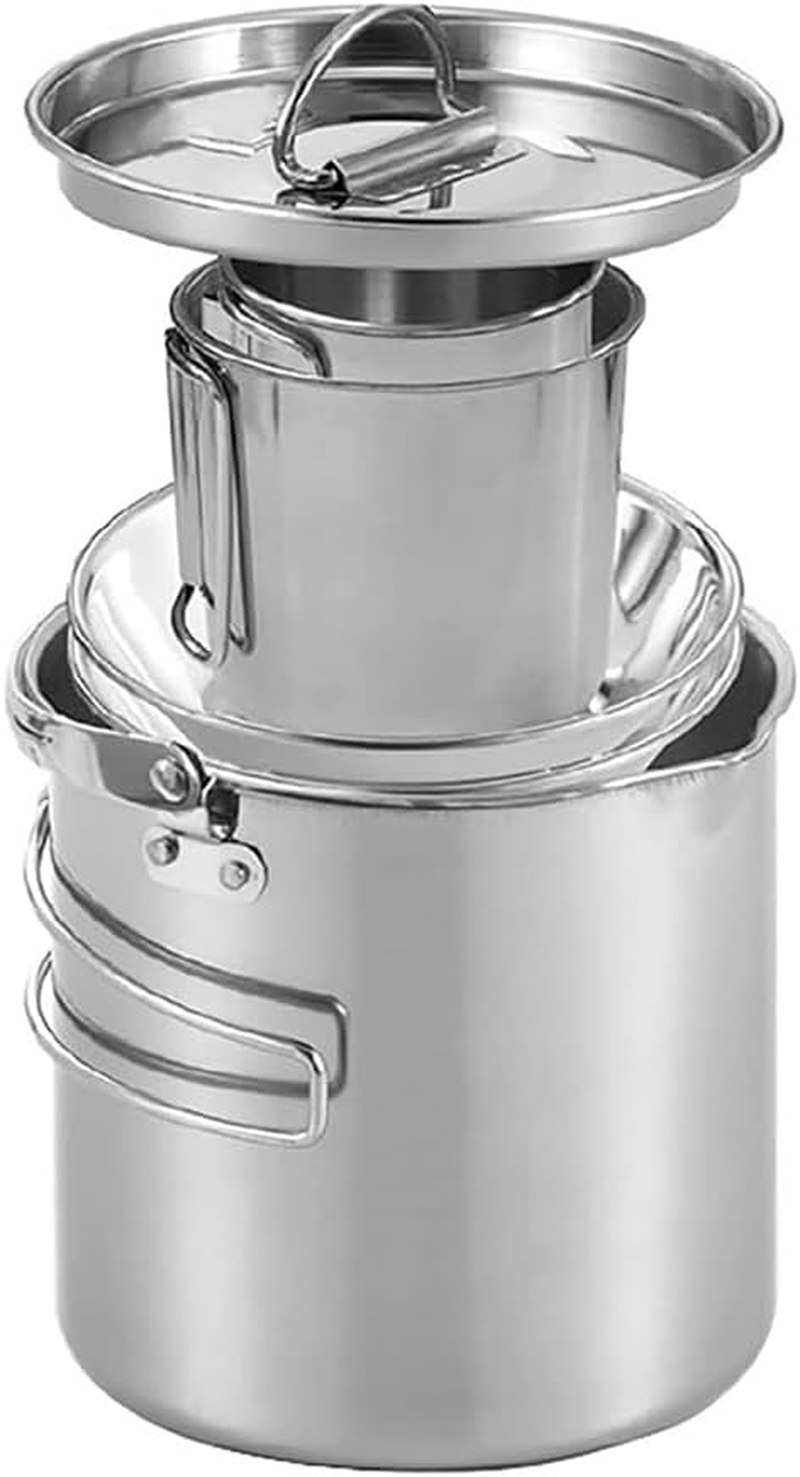 Camping Coffee Pot and Mug Set, 5-Piece Camping Cookware, Outdoor Kettle with Foldable Handle and Lid for Camping, Backpacking, Outdoor Cooking and Picnics image number 1