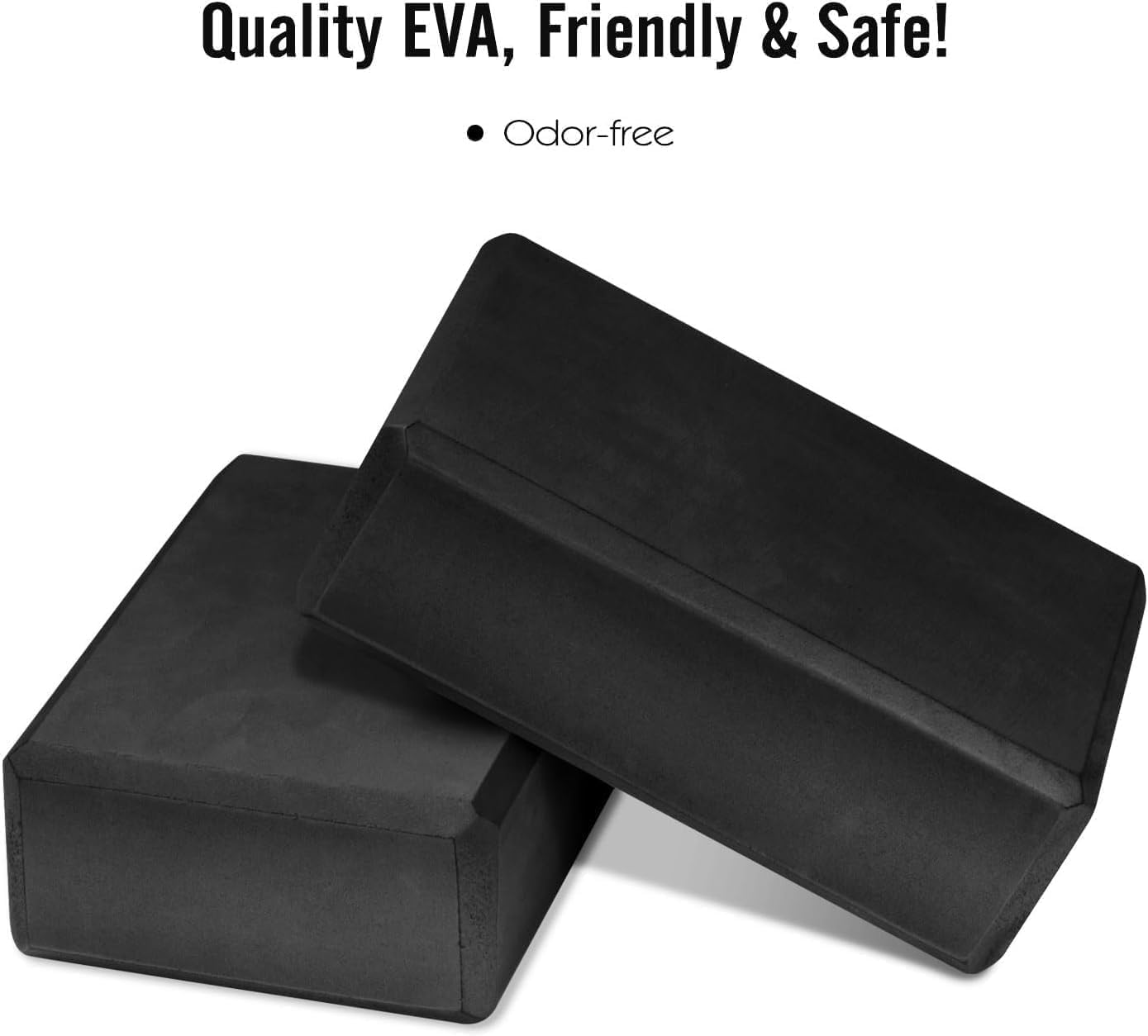 Thin Yoga Blocks 2 Pack, 9" X 6" X 3" High Density EVA Foam Yoga Block Exercise Bricks, Eco Friendly & Lightweight, Increase Flexibility & Balance, Great for Stretching & Holding Poses image number 3