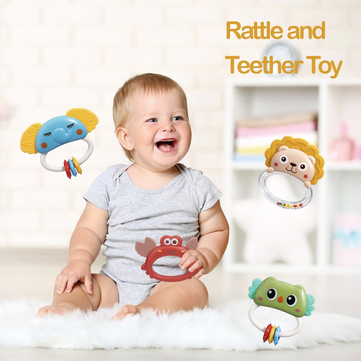 Baby Crib Mobile with Remote Control, Star Projector Timing Function, Musical Mobile for Bed with Light and Melodies, Hanging Rotating Rattles Toys for Newborns(Red) - Blue image number 6