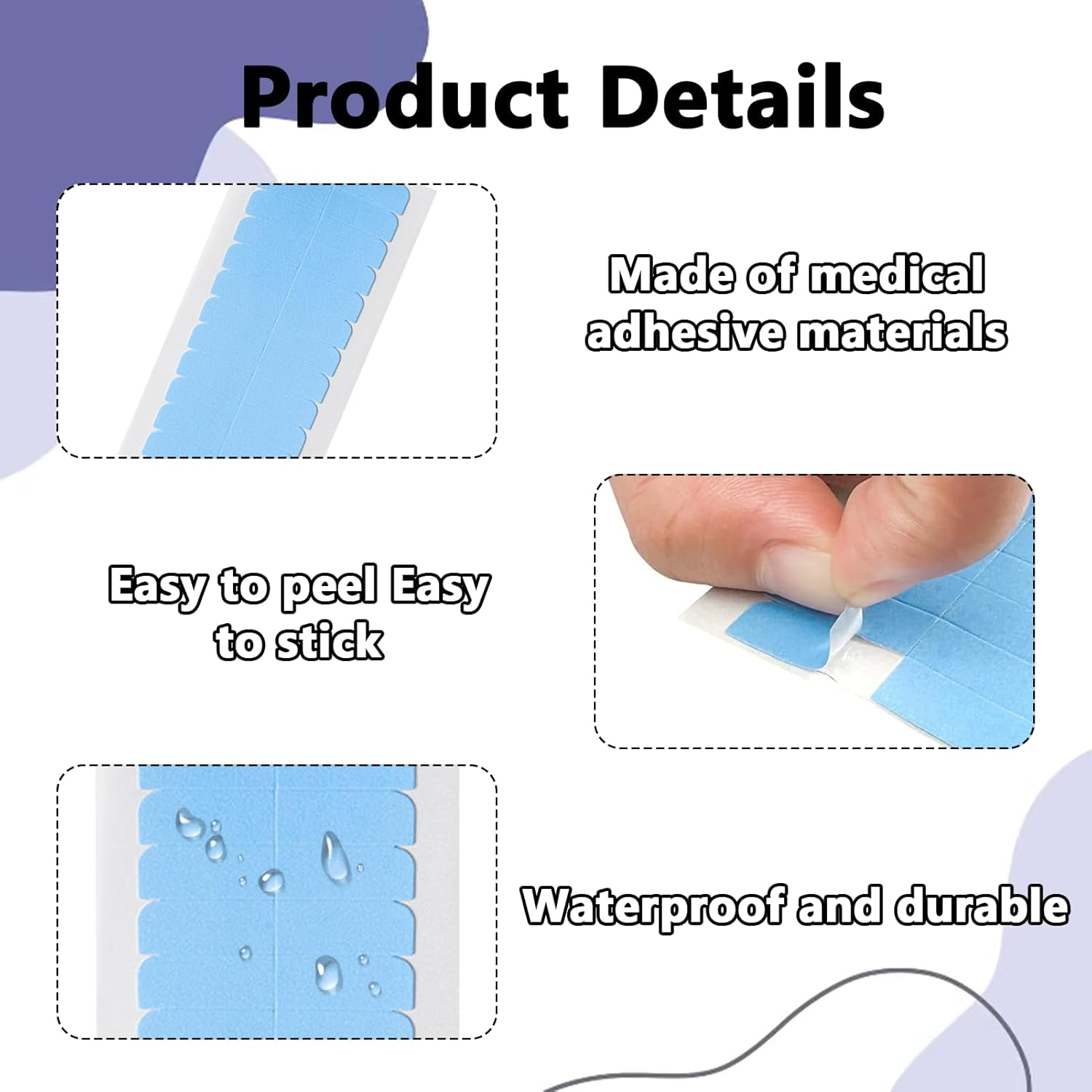 240 Pieces Hair Extension Tape, Tape in Hair Extensions, Tape in Extensions, Double Sided Adhesive Wig Tape Replacement Tape for Hair Extensions, Professional Strong No-Residue (4Cm X 0.8Cm) image number 5