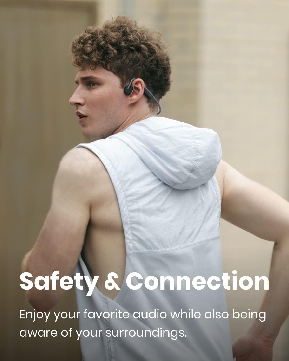 Shokz Openmove Bluetooth Wireless Headphones with Mic, Bone Conduction Wireless Headset with 6H Playtime, IP55 Waterproof Sports Headphones for Running, Workout, Cycling (Slate Grey) image number 4