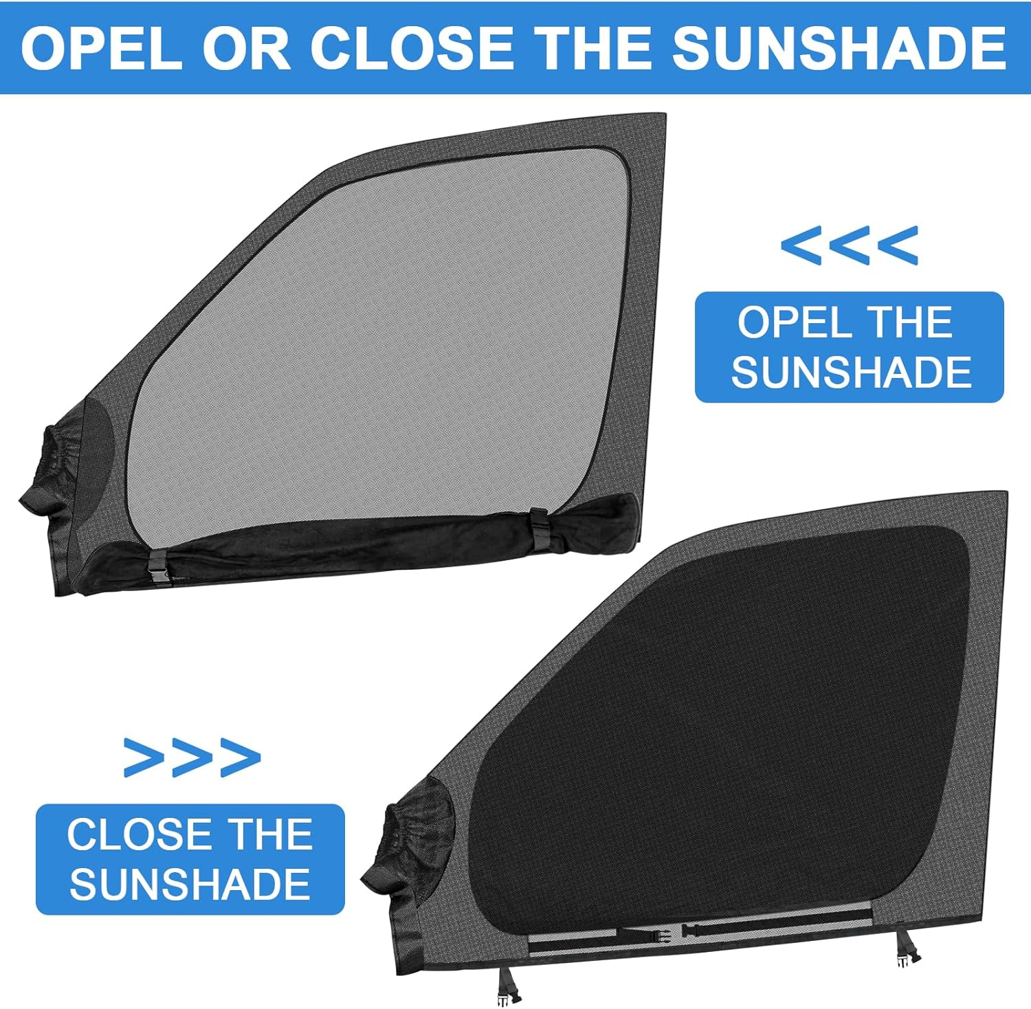 Federedevo Double Layers Side Window Sunshade Magnetic Bug Screen for Front Doors, Pair Window Bug Screen & Sunshade Curtain Compatible with Mercedes Sprinter 2007-2025 image number 6