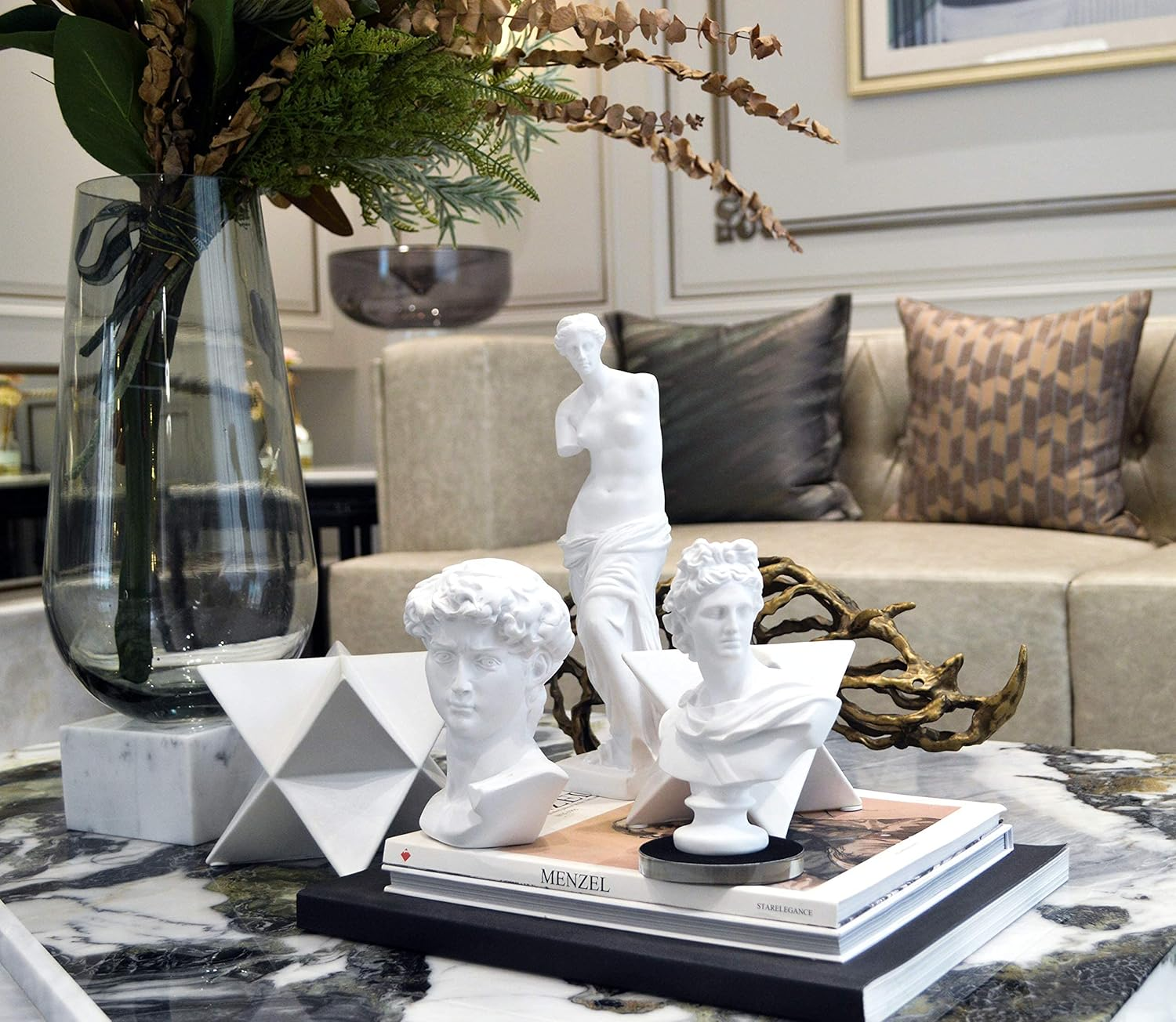 LAGOM HOUSE Ancient Greek Apollo Bust Statue - Roman God Goddess Home Decor (6 Inch) image number 1