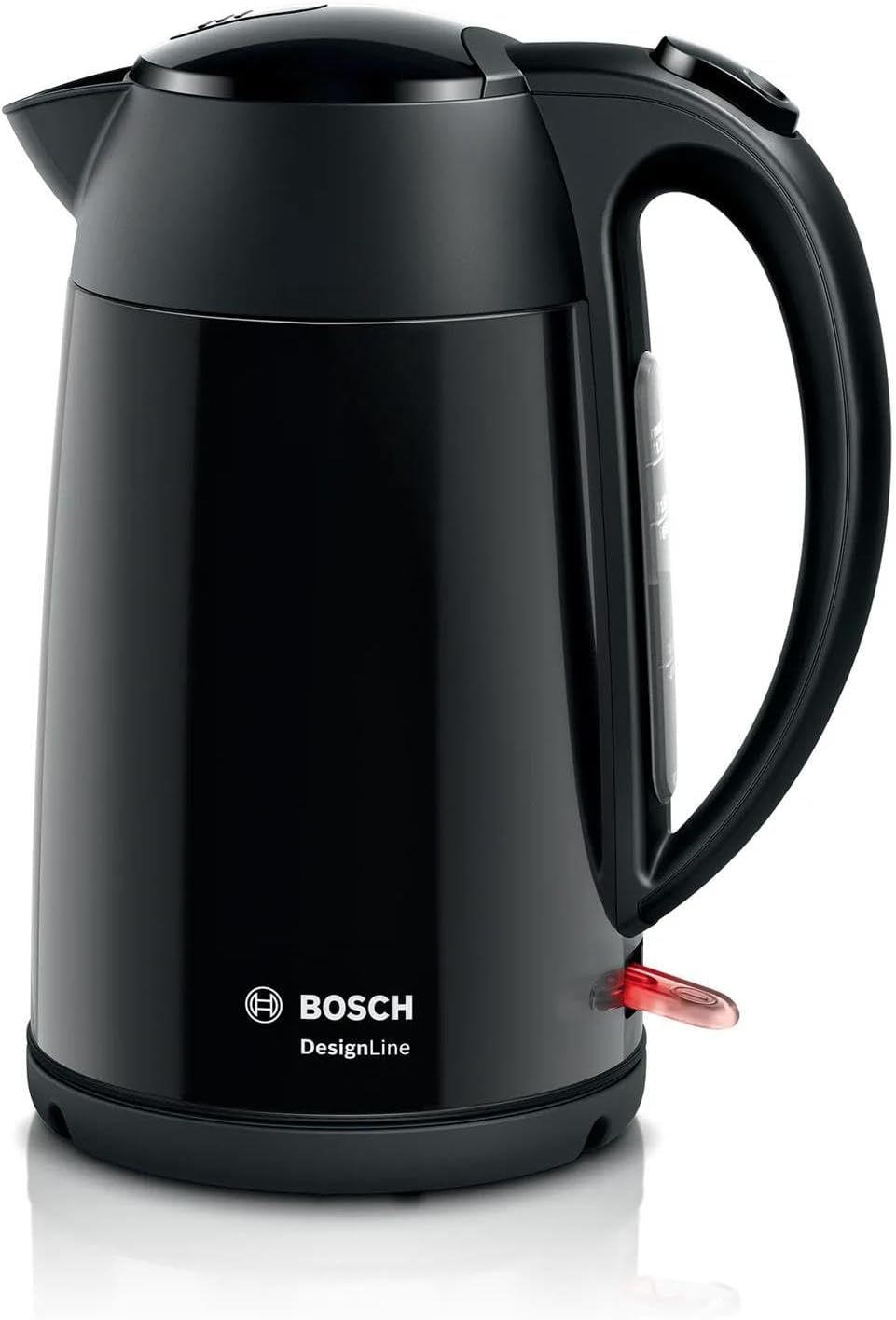 Bosch Designline TWK3P420GB Stainless Steel Cordless Kettle, 1.7 Litres, 3000W - Silver & Black