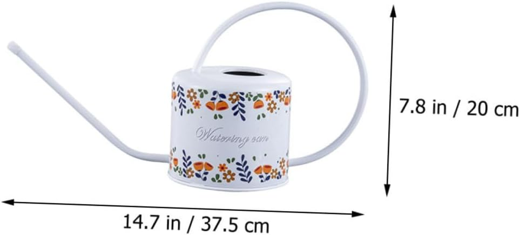 Stainless Steel Long Spout Indoor Watering Can for Plants White 1.5L Watering Kettle Floral Design Gardening Tool for Houseplants and Succulents image number 5