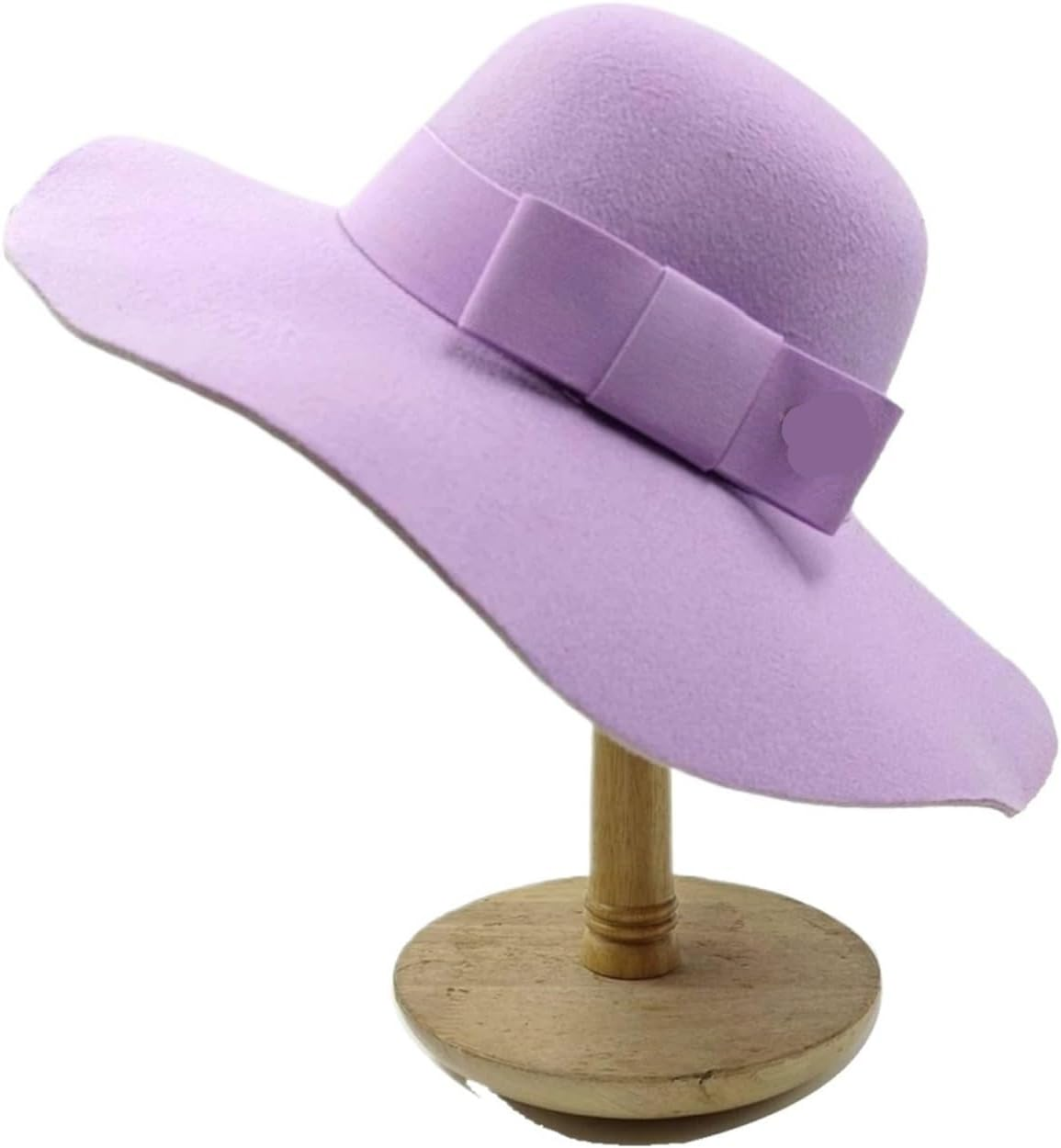 Vintage Style Wide Brim Fedora Hat for Women - Soft Felt Bowler Design with Floppy Brim for All Seasons
