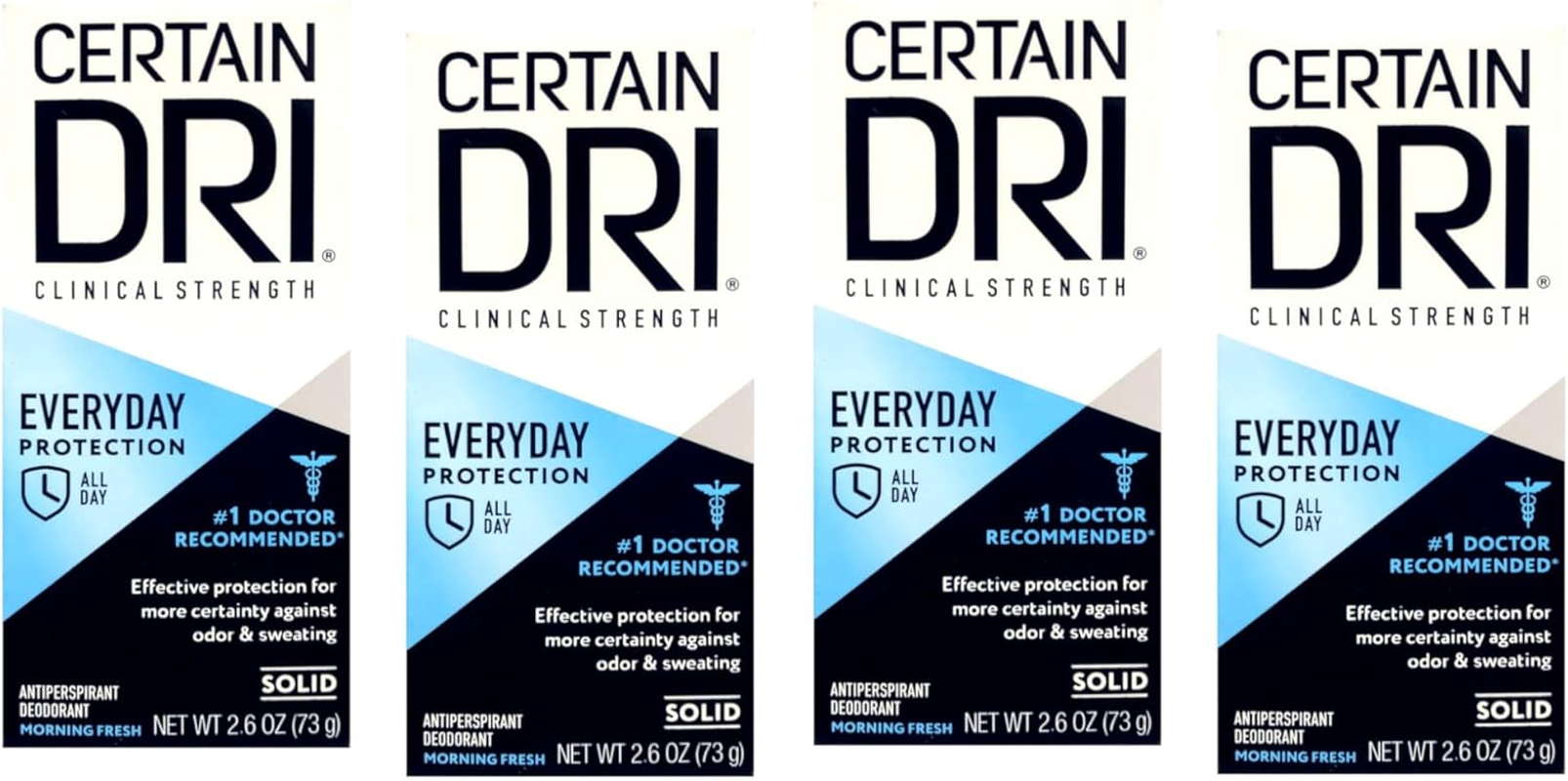 CERTAIN DRI Everyday Strength Clinical, Antiperspirant/Deodorant, Morning Fresh Solid 2.6 Oz (Pack of 3)