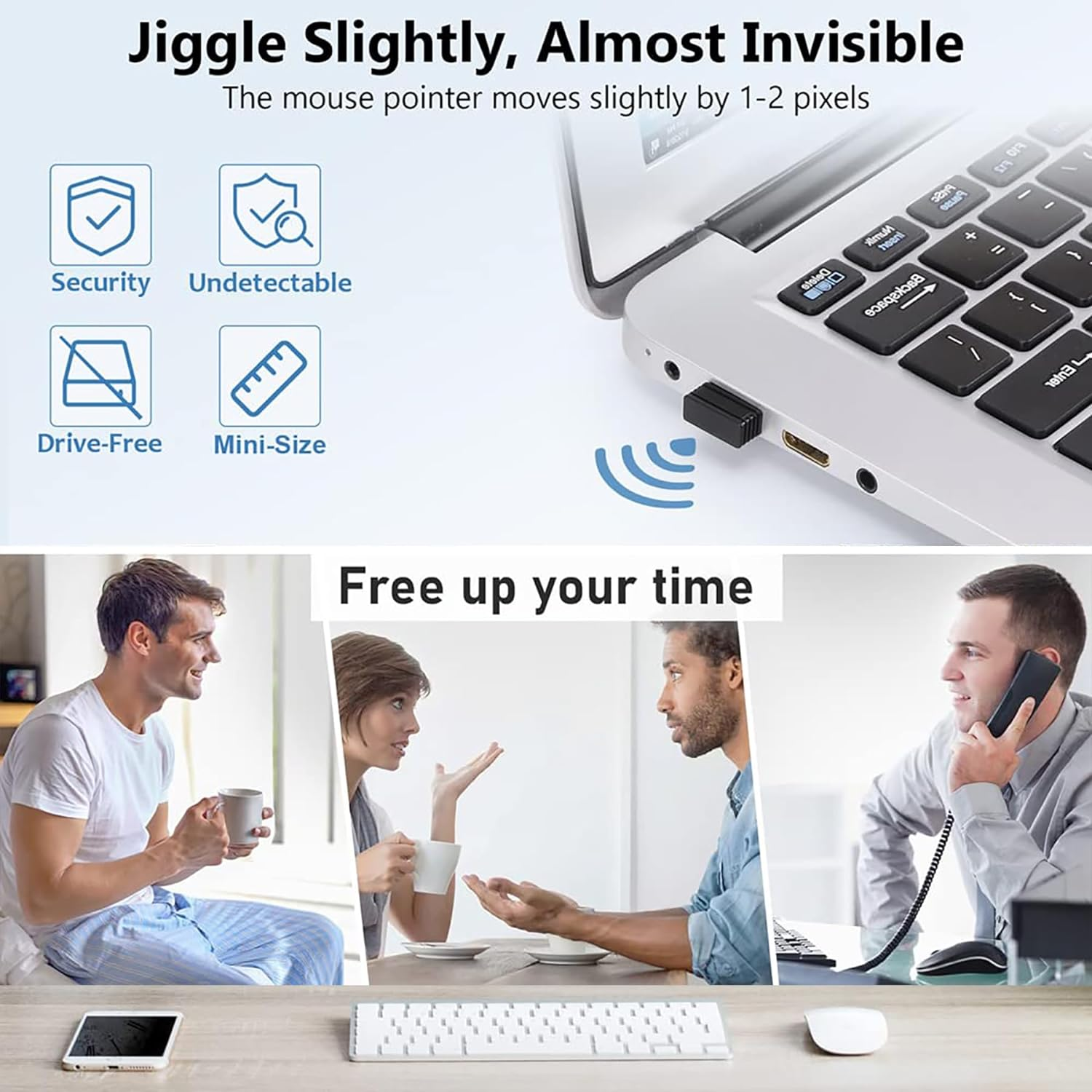 Mouse Jiggler USB, Undetectable USB Mouse Mover NO Software Required, Keeps Computer Awake, Simulate Mouse Movement, Plug-And-Play image number 4
