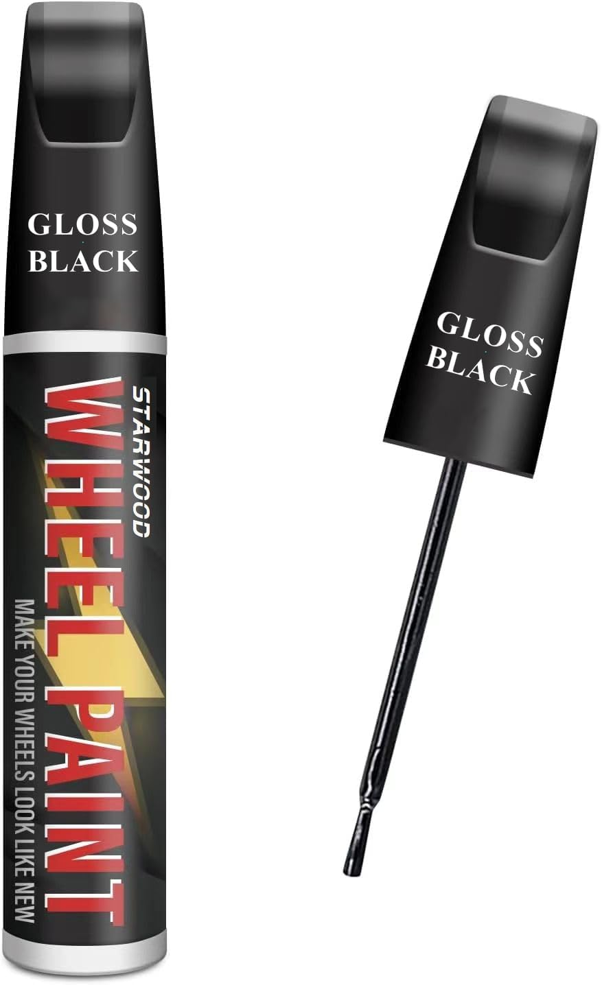 STARWOOD Black Rim Touch up Paint, Wheel Repair Paint Quick and Easy, for Cars Wheel, Car Repair, Universal Color Rims (Gloss Black) image number 1