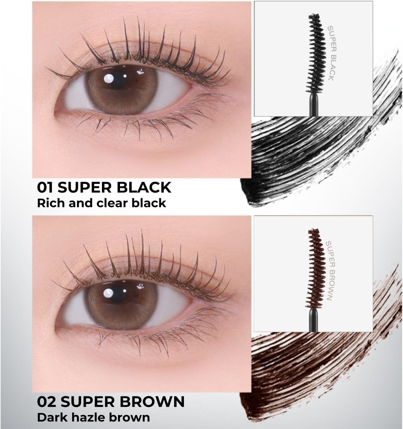 BBIA Never Die Mascara Extreme - Delicate Curling Ultra Long-Lasting Fixing Power Volumizing Lengthening Intense Length Natural Full Lashes No Smudging & Clumping K-Beauty (02 SUPER BROWN, 7 Gram) image number 6