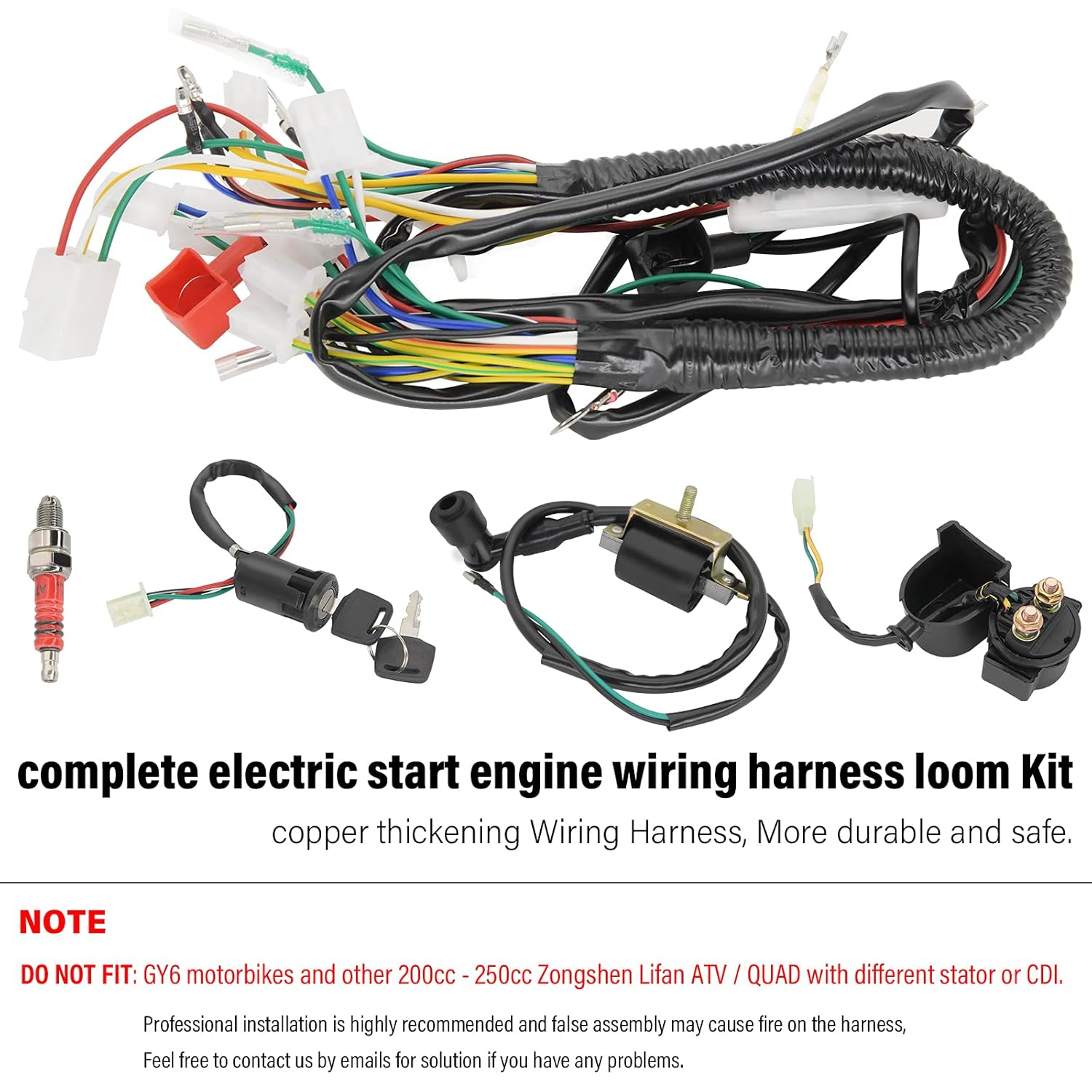 Complete Electrics Stator Coil CDI Wiring Harness for 4 Stroke ATV KLX 50Cc 70Cc 110Cc 125Cc-Atv Wiring Harness image number 5