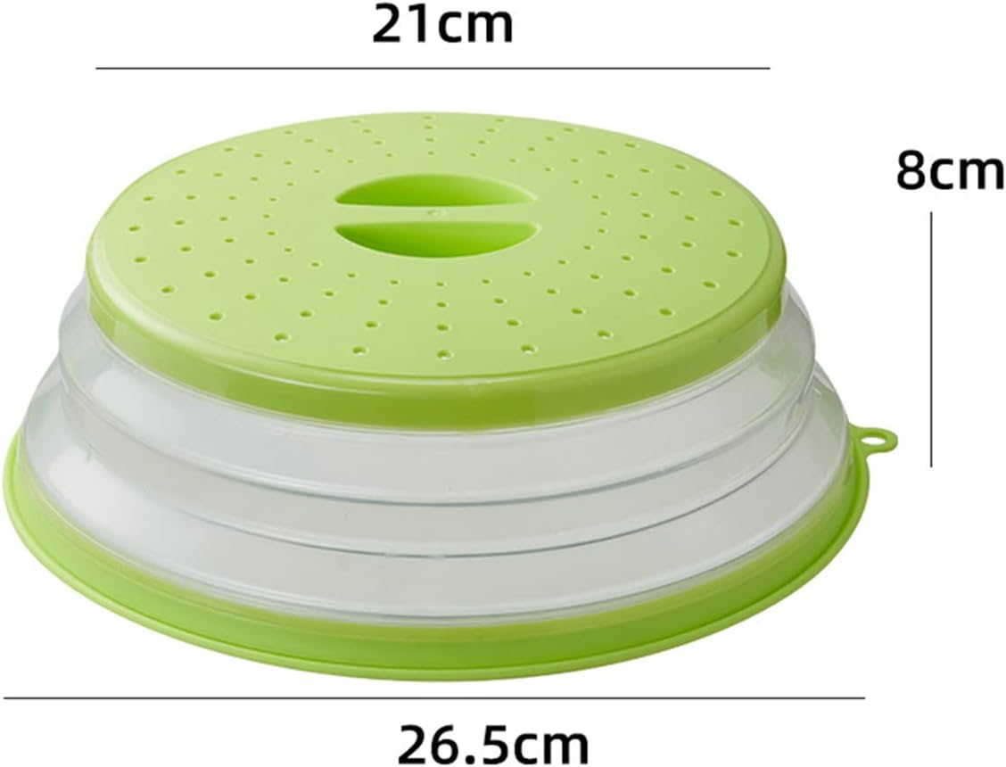 Abizarch 10.5" Collapsible Microwave Splatter Cover for Food, Vented Microwave Lid with Hook Hole, Splatter Guard for Plate Dish Bowl, Vegetable Fruit Colander Multi-Function Kitchen Gadget image number 3