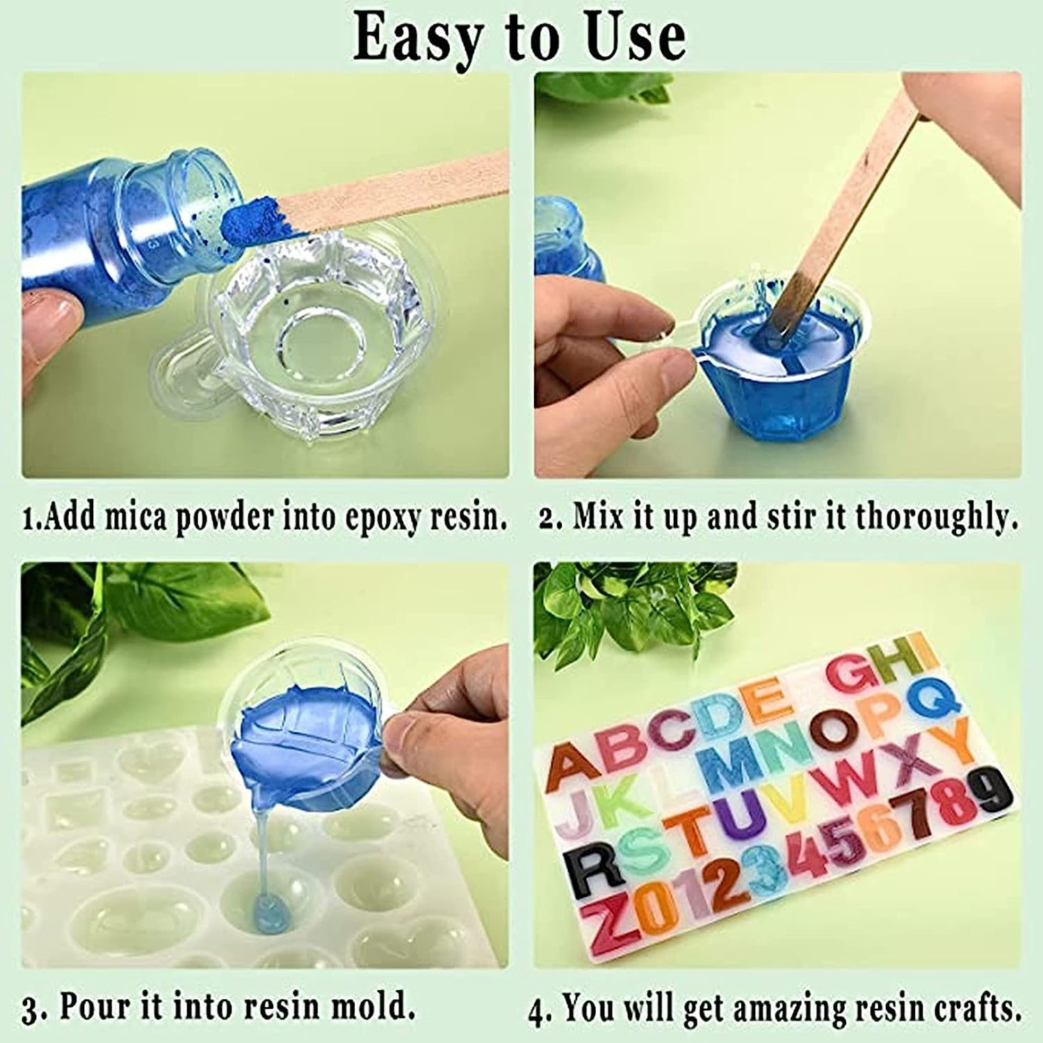 12 Colors Mica Powder,Pigment Powder,For Epoxy Resin Pigments, Candle Making, Soap Making, Lip Gloss,Nail Art, Bath Bombs, DIY Crafts, Polymer Clay, and More image number 1