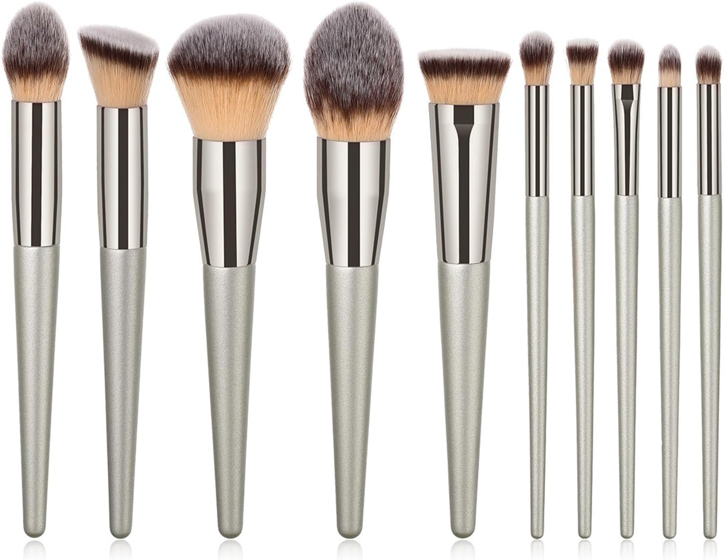 10Pcs Professional Travel Makeup Brushes Set, Foundation, Eyeshadow, Blush, Contour Concealer Brush for Face and Eye Make up Brushes image number 5