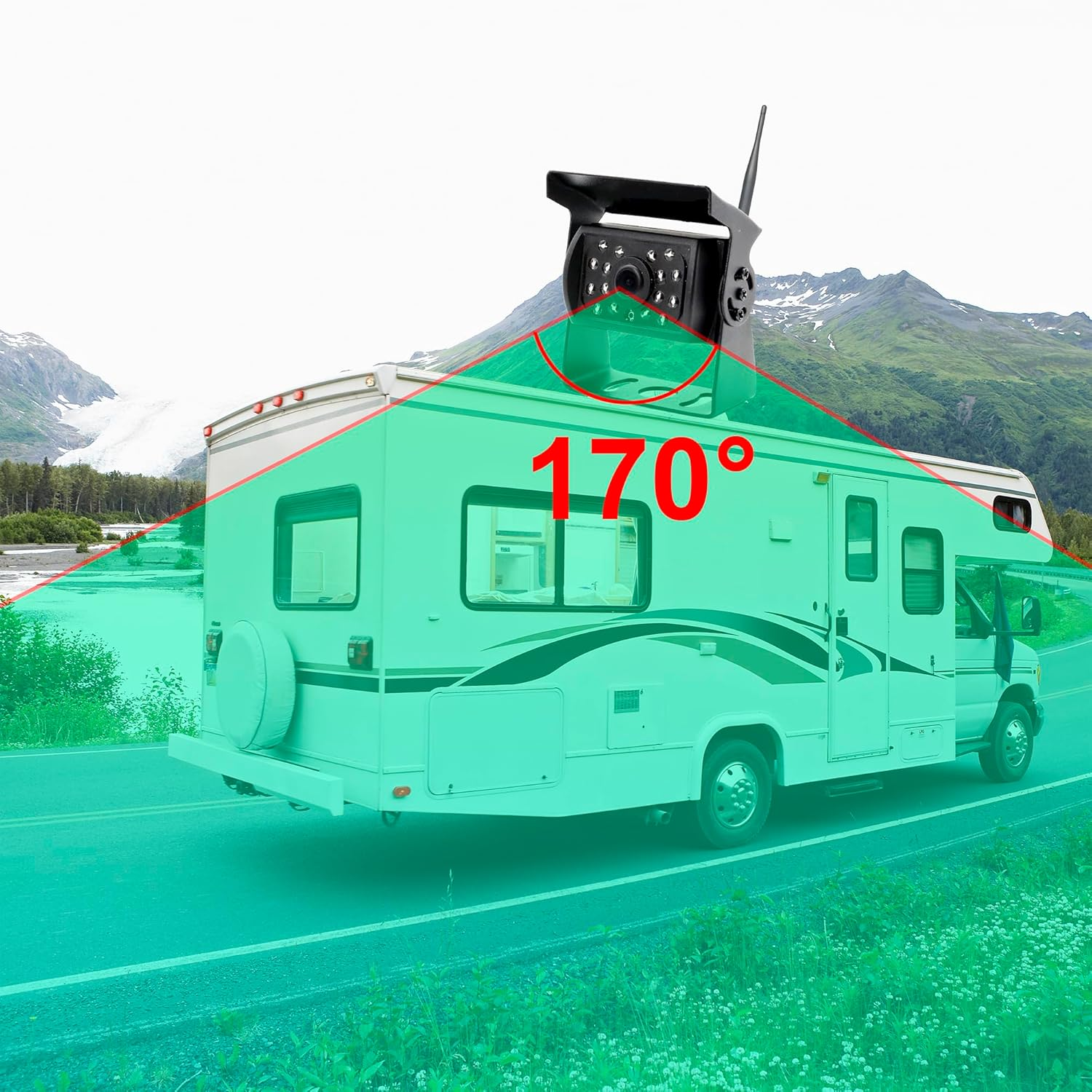 Vanxse Vehicle 720P Digital Wireless Backup Camera System 1024X600 7Inch AHD IPS Monitor DVR Loop Recorder+Ip69K Waterproof IR Wireless Reversing Camera Dash Camera for Truck Bus RV Trailer Car image number 3