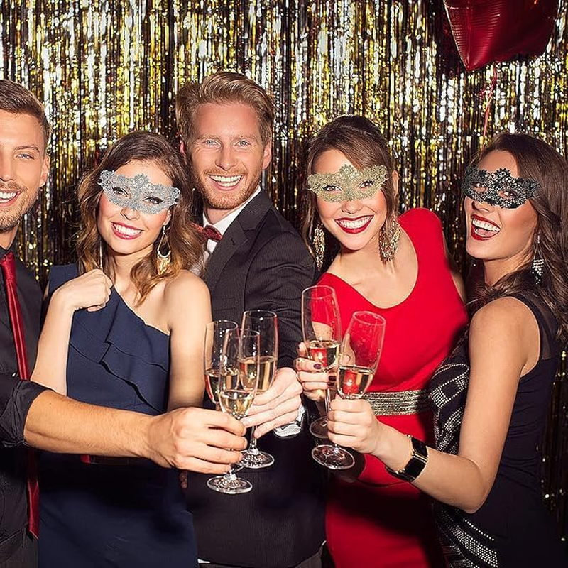 3 Pcs Adult Masquerade Mask Mysterious Fun Lace Masks for Couples Women Man Lace Headpiece Disguise for Costumes image number 1