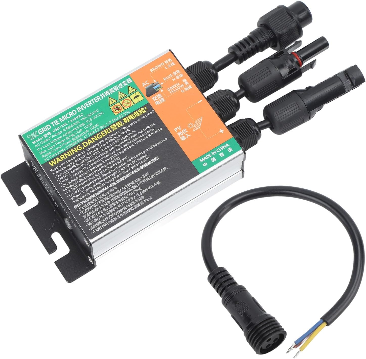 Grid Tie Micro Inverter, 300W Solar Micro Inverter, 3 Phase Photovoltaic Micro Grid Tie Inverter, AC220V MPPT Pure Sine Inverter with Temperature Islanding image number 6