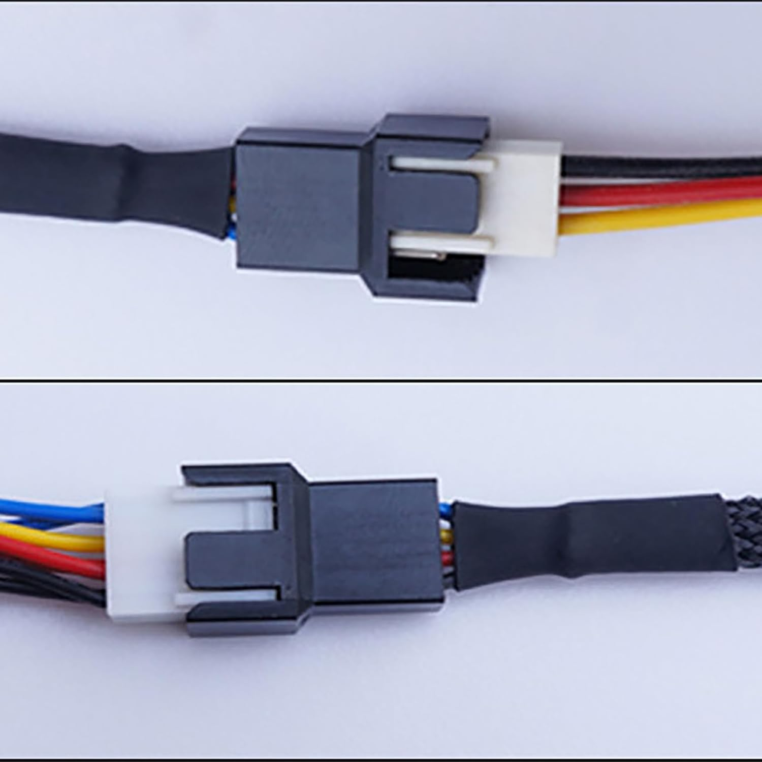 Tunghey 2Pack 1 to 4 Way PC Fan Splitter Cable, 4Pin PWM Fan Splitter, Sleeved Braided Adapter Computer PC Fan Extension Cable Converter for Computer, 4 Pin Fan Splitter 27CM (1To4) image number 4
