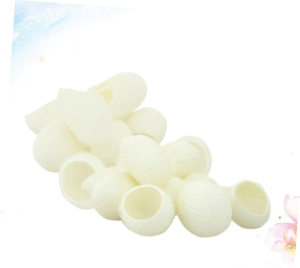 Baluue 200Pcs Natural Organic Facial Cleaning Silkworm Balls for Skin Care Whitening Exfoliator Blackheads Removal Beauty Natural Silk Ball Cleaning Silk for Pore Scrubbing image number 2