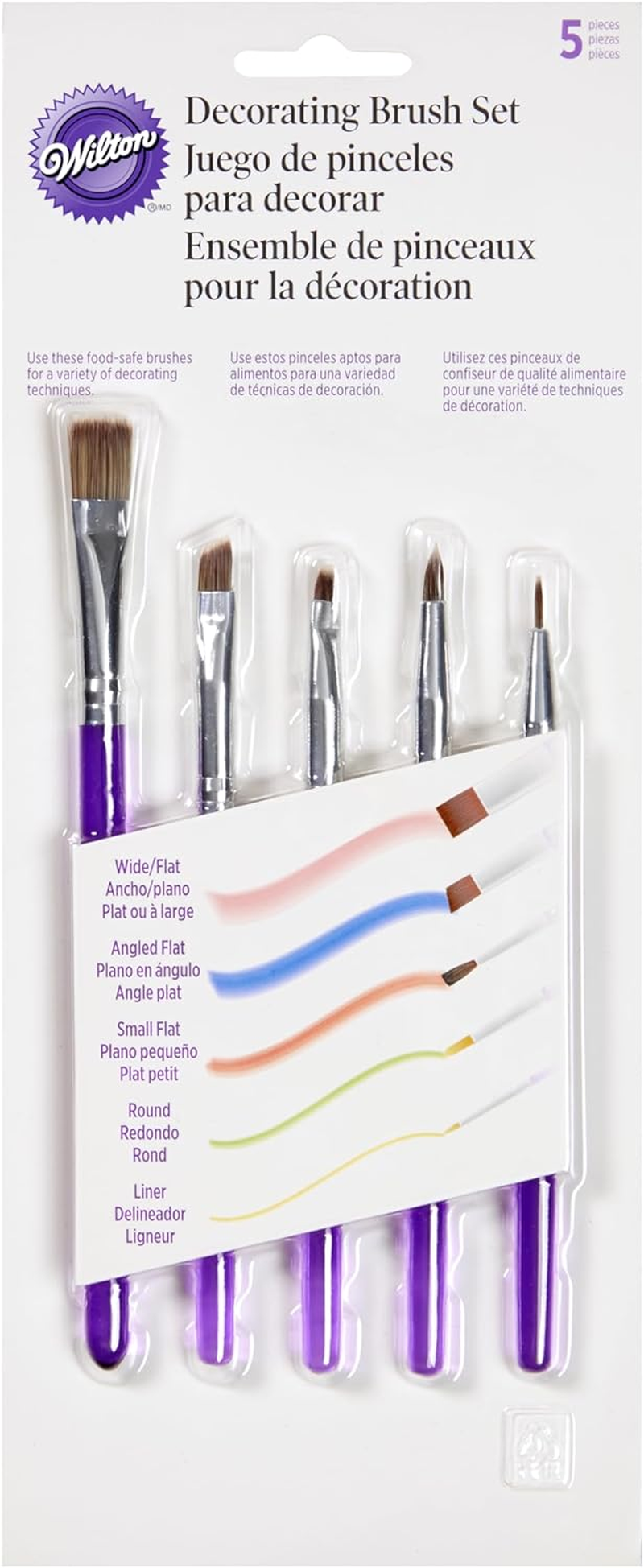 Wilton Cake Decorating Brush 5-Piece Set image number 3