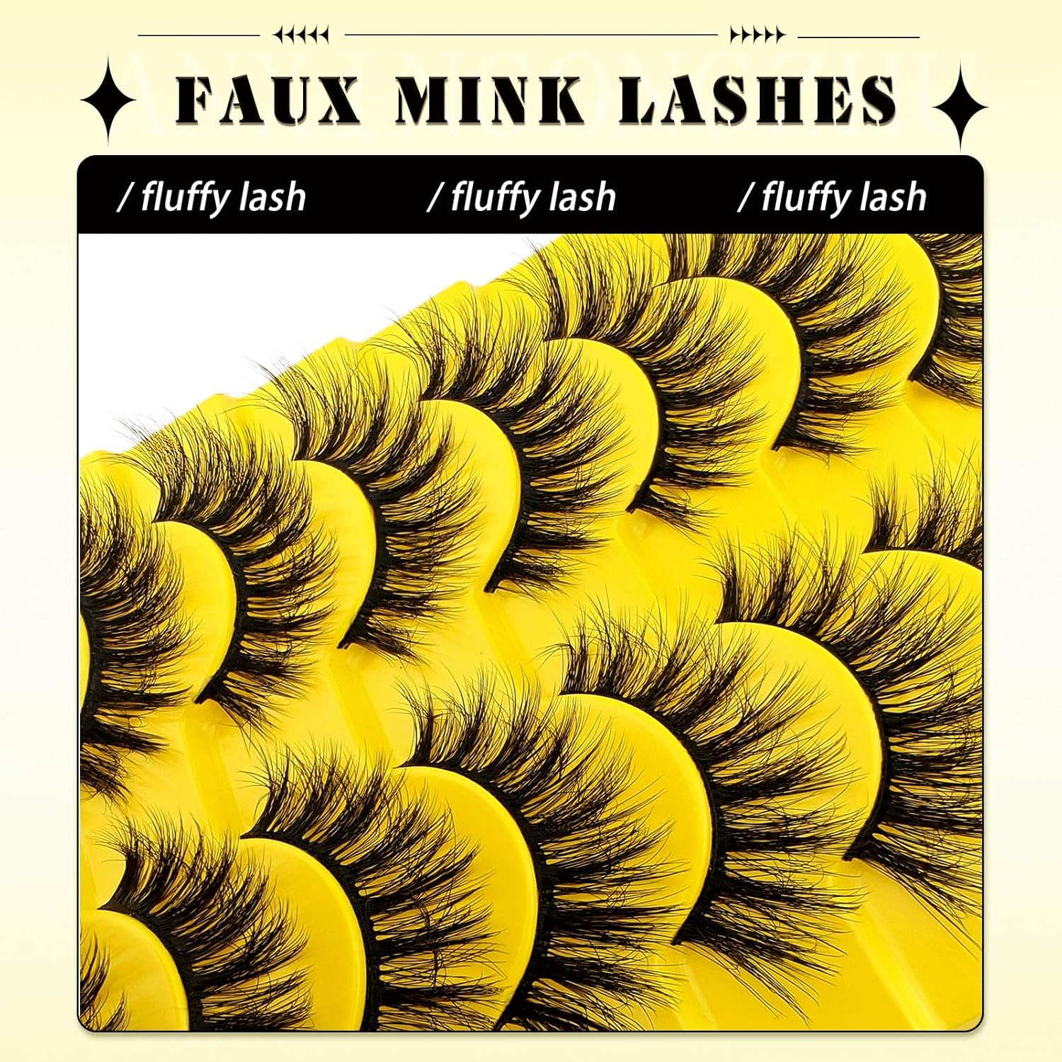 10 Pairs of 3D Artificial Eyelashes, Cat Eye False Eyelashes, Natural Look, Curly Cat Eye Lashes, False Eyelashes with Natural Wispy Volume, Cat'S Eye Eyelashes (10Y-Z9X) image number 4