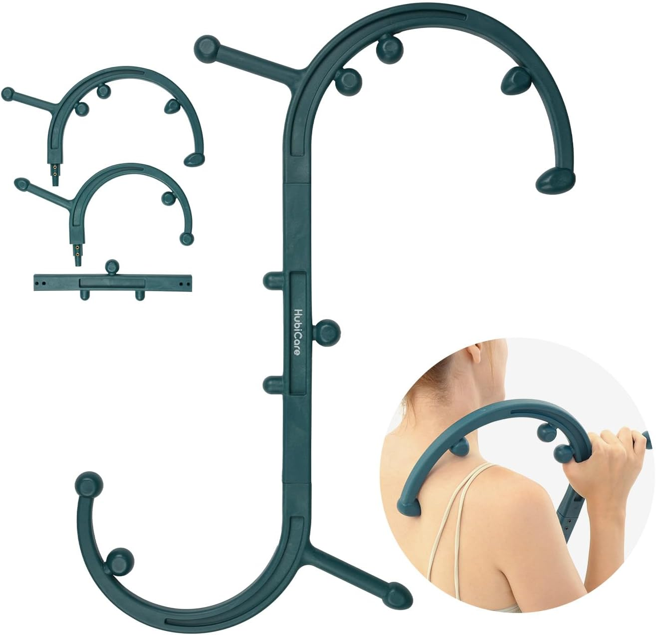 Hubicare Massage Stick, Massage Trigger Point Cane, Body Deep Tissue, Handheld Back, Neck, Shoulder, Leg and Feet, Muscle Release Tool Self Massage Hook Cane for Women & Men (Green) image number 3