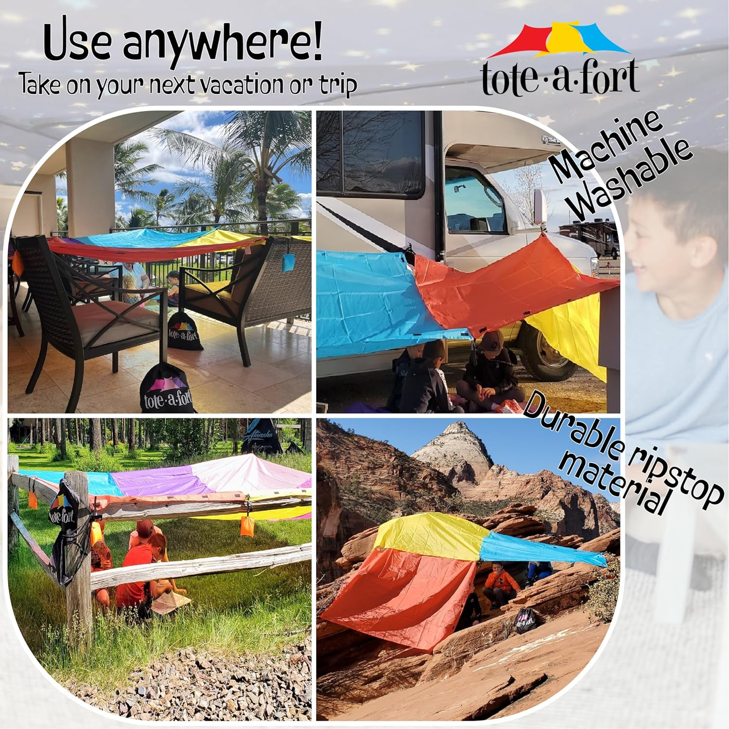 TOTEAFORT Starry Original Blanket Fort Building Kit for Kids Ages 4-12 - Portable Playhouse Play Tent Fort - Unisex Children image number 5