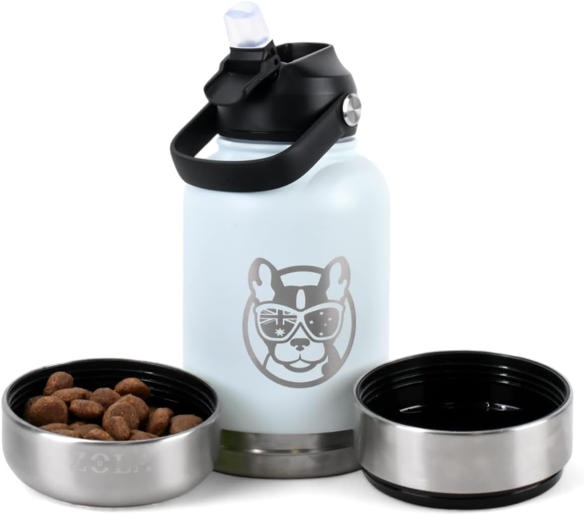 Snackspout - 3-In-1 Water Bottle for Dogs & Humans &ndash; Portable & Leak-Proof Dog Travel Water Bottle with Built-In Bowl & Snack Compartment &ndash; Bpa-Free, Insulated & Eco-Friendly