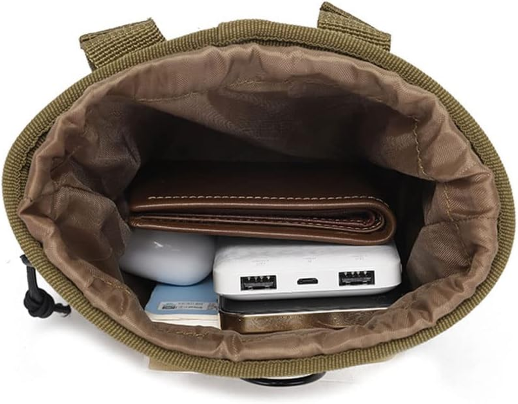 Multi Purpose Utility Tactical Waist Bag Belt Molle Pouch Military Wallet Pack Khaki - Black image number 5