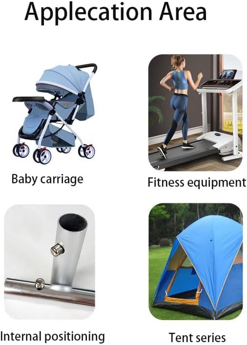 THJOPOKEEL 12 Pack Tent Pole Clips Steel V Shaped Single Pin Push Button Spring Clips Lock Tube Pole Clips for Camping Awning Kayak Paddle Snaps image number 6