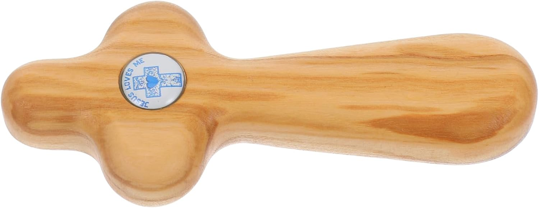 Angoily Wooden Handheld Cross Sustainable Olive Wood Pocket Cross for Prayer Compact Design for Christian Ceremonies Symbol of Faith and Devotion Easy to Carry image number 1