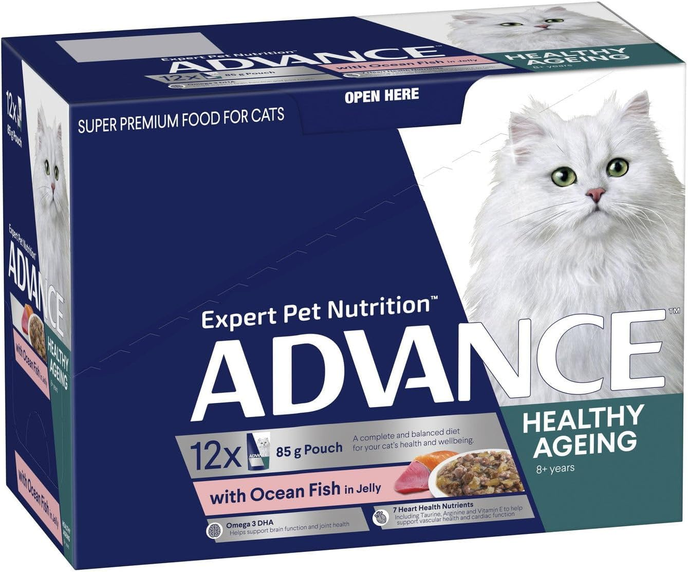 ADVANCE CAT WET MATURE FISH JELLY SVMS 85G 1X12PK (369919) image number 1