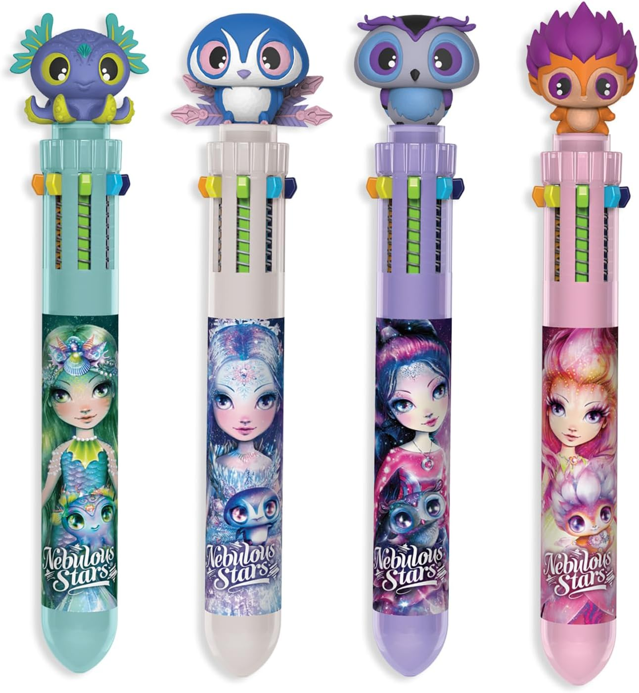 Nebulous Stars 10-Color Ball Pen Display - Multicoloured Pack for Writing, Drawing & Creative Projects