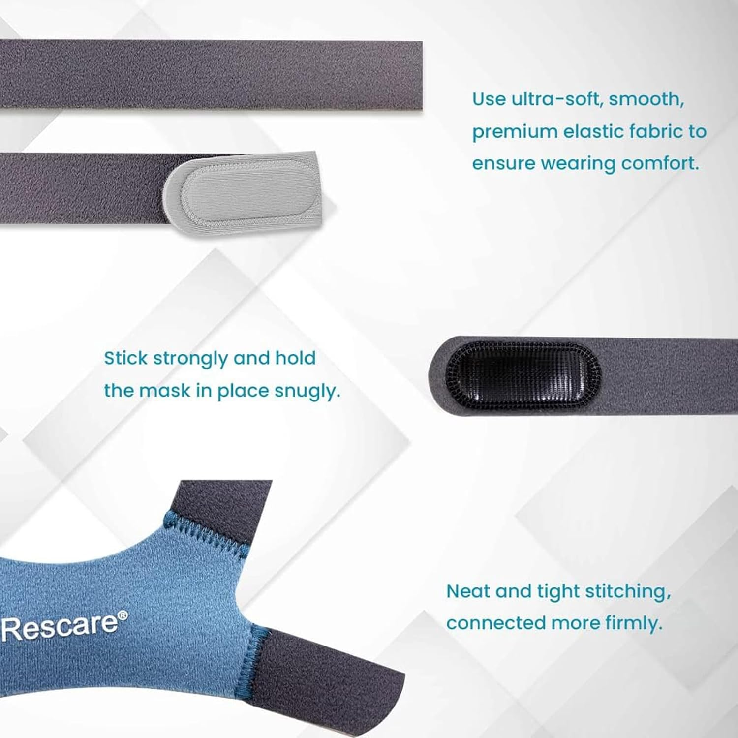 Charlux Headgear Replacement Straps for Resmed Airfit/Airtouchf20 Medium Size, Ultra-Soft Nylon, Full Face, 2 Pack image number 2