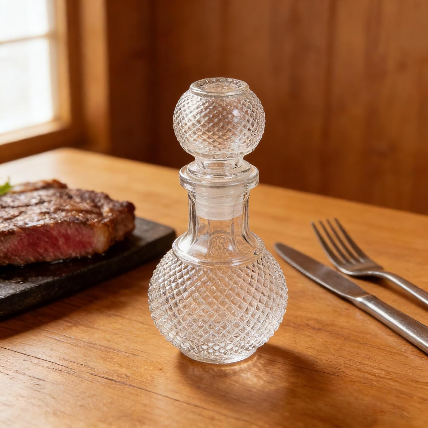 COHEALI Creative Thickened Glass Wine Decanter Bottle 250Ml Earth Shape Liquor Dispenser for Home Bar and Cocktail Serving image number 2