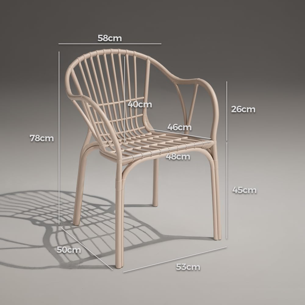 Furb Camel Dining Chairs, Plastic Kitchen Chairs Set of 2 image number 2